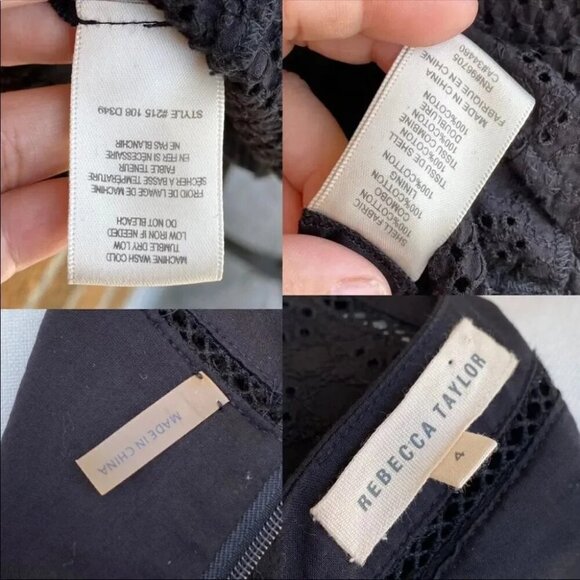 Rebecca TaylorMixed Eyelet Tie Waist Dress size 4 - Picture 12 of 12